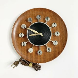 1960s Modernist Herold Electric Wall Clock From Chicago Model 505 Mcm Vintage