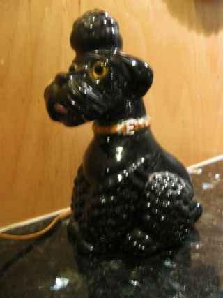 Vintage German 1960 Goebel Black Poodle Perfume Lamp Night Light