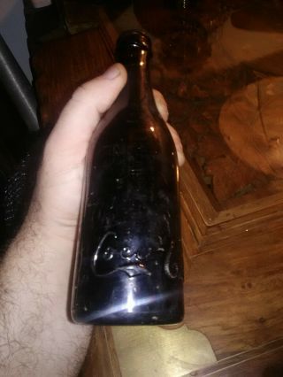 Vintage Hutchinson Strait Sided Coca Cola Amber Bottle Cincinnati Ohio