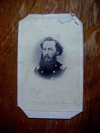 Antique Cdv Photo Of Civil War Officer By Tullis & Miller Troy Ohio