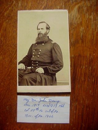 Antique Cdv Photo Of Civil War Maj.  General John Geary By Henszey Philadelphia