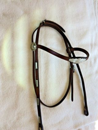 Victor Quality Vintage Sterling Silver Western Horse Headstall - Show Or Trails