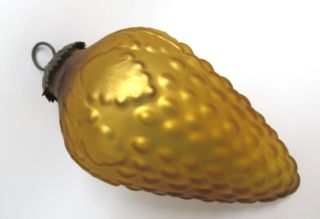 Large Vintage Amber Mercury Glass Grapes Kugel Christmas Ornament