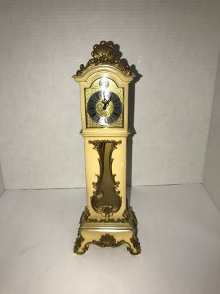 Vintage Schmid Miniature Eight Day Windup Grandfather Mantle Clock Germany