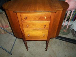 Vintage Martha Washington Sewing 3 Drawers 2 Sides Sections Stand Cabinet Table