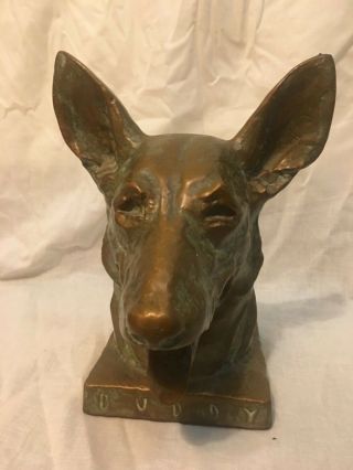1930 Mcclelland Barclay Bronze Buddy German Shepherd Signed