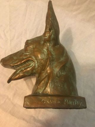 1930 McClelland Barclay Bronze Buddy German Shepherd Signed 3