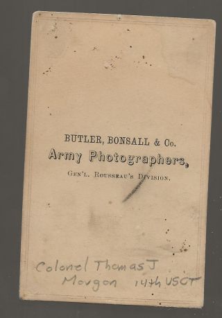 Civil War CDV Colonel Thomas J Morgan 70th Indiana & 14th USCT BBG 2