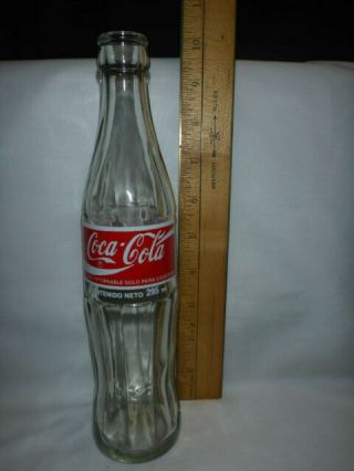 Indonesian 295ml Coke Coca - Cola Empty Clear Glass Bottle Tall Vintage Drink