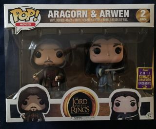 Aragorn Arwen Lord Of The Rings Funko Pop 2 Pack 2017 Summer Con Exclusive