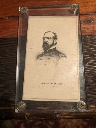 1860s Cdv Photo Of Civil War Union General George G.  Meade - Cabinet Card Mount