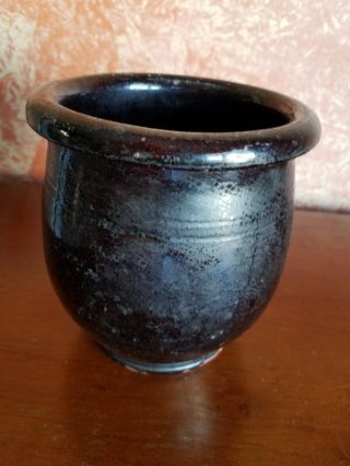 Antique Primitive Folk Redware Pottery Apple Butter Crock Southeastern Pa