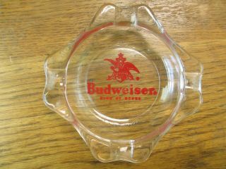 (vintage) Budweiser Beer Glass Advertising Ashtray Anheuser Busch St.  Louis Mo
