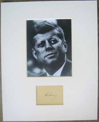 President John F.  Kennedy Signature Matted With Photo