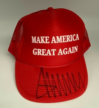President Donald Trump Signed Maga Hat Autographed Auto Beckett Bas Loa