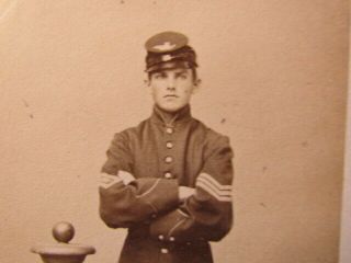 44th Massachusetts Infantry Sergeant Manning Emery Cdv Photograph