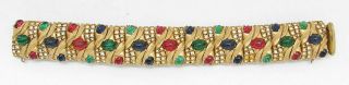 Vintage 1950s Ciner Bracelet Moghul Jewels Of India Vtg Statement Jewelry