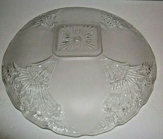 Vintage Art Deco Frosted Glass Round Ceiling Shade Daisy Pattern One Hole 13 " D