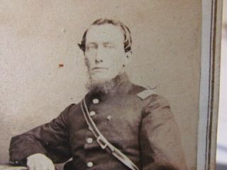 Civil War Officer With Sword Cdv Photograph