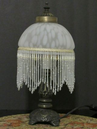 Vintage Victorian Style Beaded Fringe Table Lamp