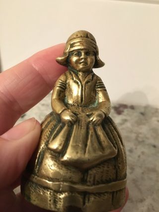 Vintage Brass Dutch Girl Bell.  - Very Cute Little Dinner Bell