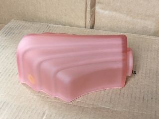 Vintage Pink Glass Art Deco Shade Bathroom Wall Sconce Shell 7” Long Made In Usa