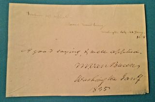 President Martin Van Buren Autographed Quotation Signed Note - Circa 1835