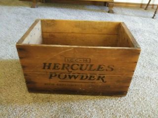 Vintage Wooden High Explosives Crate Hercules Powder Dynamite Hercomite Wood Box