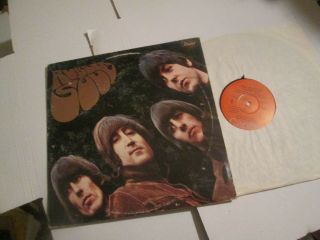 The Beatles Rubber Soul Record Lp Orange Label Capitol 1970s Vinyl Vg,