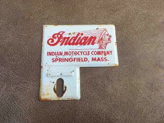 Vintage Indian Motorcycle Company Springfield Mass License Plate Ad Topper