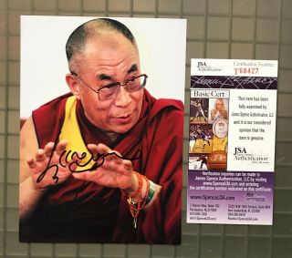 Dalai Lama Signed Autographed Color 5x7 Photo Jsa Auto