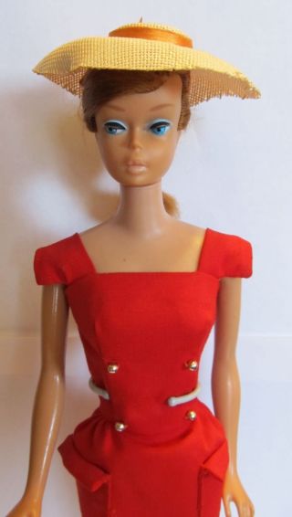 Vintage Titian Red Hair Swirl Ponytail Barbie In 986 Sheath Sensation