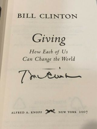 President Bill Clinton Signed GIVING Hardcover Book 1st Edition JSA 2