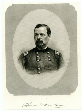 Irwin Mcdowell,  Civil War General/first Bull Run Commander,  Engraving (8258)