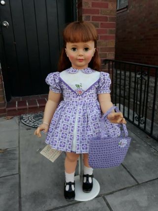 Vintage Auburn Hair Patti Playpal Doll,  Walker,  Green Eyes,  Ready To Display.