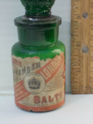 Antique Perfume Bottle The Crown Perfumery Company London Lavender Salts