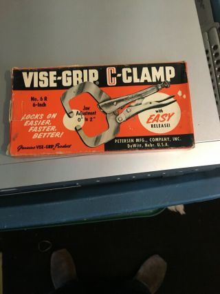 Vintage 1973 No.  6r Petersen Mfg Co Vise - Grip C - Clamp With Box
