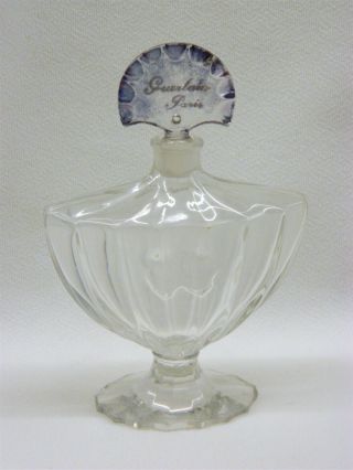 Vitg Guerlain Paris Baccarat Shalimar Perfume Bottle & Glass Stopper - 6 " Tall
