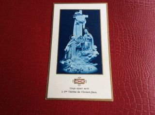 Reliquary Holy Card W Relic To Ste.  Therese De L’enfant Jesus