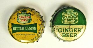 (2) Different - Canada Dry Caps - Ginger Beer & Bitter Lemon - Nassau,  Bahamas