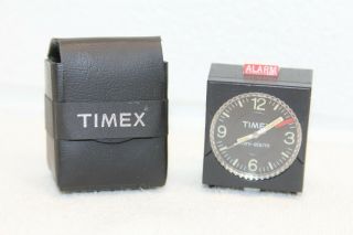 Vintage Timex Mini Alarm Clock Bedside Travel Tested/works W/ Fresh Battery