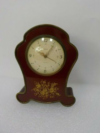 Vintage Semca Swiss 7 Jewel Musical Alarm Clock Floral Design