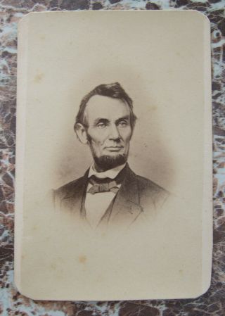 Civil War Era Abraham Lincoln CDV Photograph in Antique Velvet Mourning Frame 3