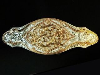 A GORGEOUS MONTANA SILVERSMITHS STERLING SILVER PLATE BELT BUCKLE 5 - 1/4 