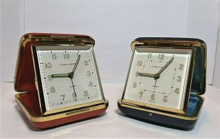 Vintage Phinney - Walker Wind Up Travel Alarm Clocks,  Made In Germany