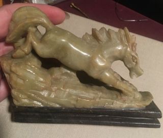 Antique Old Fine Hand Carved Stone Horse Figurine Sculpture