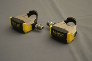 Vintage Mavic Racing Pedals Yellow Clipless