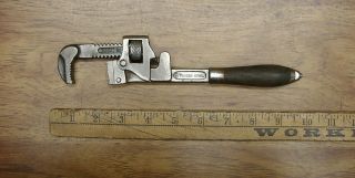 Antique Winchester Trademark 8 " Round Wood Handle Forged Steel Pipe Wrench,  L@@k