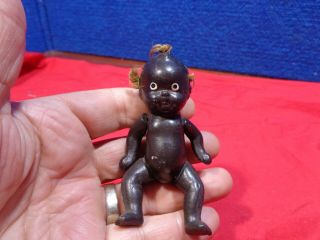 Vintage Black Americana Baby Doll Jointed Miniature Bisque Doll 3