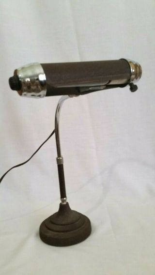 Vintage Cast Iron Art Deco Or Mid Century Mod.  Industrial Desk Lamp Adjustable